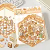 Pegatinas de Panadería de Oso Estéreo 3D Pegatinas Creativas de Escena Pegatinas de Dibujos Animados Pegatinas de Escena en Miniatura Pegatinas para Diario de Mascotas