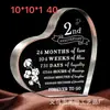 En Stock Transfronterizo Nuevo Día de San Valentín Forma de Corazón Acrílico Transparente Día de la Madre Día del Padre Decoraciones de Escritorio