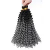 Peluca Waterdeep Degradado 100g 14 Pulgadas Cabello Rizado Ola de Agua Fibra Sintética Crochet para Cabello Artesanía Tejida a Mano Cabello Rizado