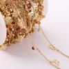 Cadena de clavícula con forma de mariposa de cobre con diamantes rojos que conserva el color, accesorios de bricolaje hechos a mano, cadena de cuentas, pulsera, collar, materiales de joyería