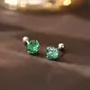 Pendientes Dopamine de Plata S999 para Mujer, Frescos y Dulces, Pendientes de Zirconia Cortada a la Rosa Coloridos, con Cierre de Rosca C01530