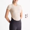 Ropa de yoga de verano 2024, camiseta deportiva ajustada de manga corta para mujer con almohadilla para el pecho, top de fitness para correr y entallado.