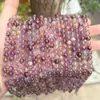 Selección de Cuentas Redondas Moradas Fantasma Naturales Cuentas Sueltas de Cristal Cuentas de Amatista Pulsera DIY Pulsera Collar Accesorios de Joyería
