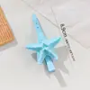Pinza para el pelo de estrella de mar simulada para niñas, pinza única de alto aspecto para flequillo para niñas con estilo, pinza de cocodrilo de color caramelo estilo vacaciones en la playa