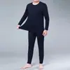 Traje de ropa interior larga para hombre de mediana edad, otoño e invierno, cuello redondo, camiseta interior para hombre mayor, ropa de papá