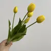 Tulipa de Plástico Macio de Alta Qualidade Buquê Artificial Decoração Mesa de Sala de Estar Casamento Buquê de Mão Flores Artificiais Decorativas