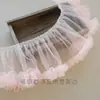 Falda tutú de encaje plisado de malla hecha a mano para manualidades, 15 cm de ancho, falda de pastel plisada, decoración de ropa de muñeca, nuevo