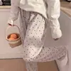 Pantalones de Casa para Mujer Otoño/Invierno Estilo Básico Simple Sueltos Dibujos Animados Pijama de Casa Dormitorio Vida Diaria Pantalones para Caminar