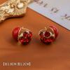 Brincos de pérolas de diamante completos vestíveis de dupla face retrô explosiva, fivela de orelha de alta qualidade, design de nicho, brincos Sense