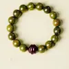 Pulsera Natural de Sándalo Verde para Hombres, Cuentas de Meditación, Año del Caballo, Doce Signos del Zodíaco, Pulsera de Palo de Rosa, Regalo de Año Nuevo