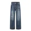 Jeans de mezclilla lavada, holgados, de pierna recta, casuales, versátiles, largos, para otoño, estilo retro callejero japonés Rumeng, elegantes y atrevidos, para hombre