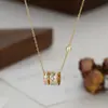 Cadena Clavicular Elegante para Mujer con Baño de Oro Real y Circonita Microincrustada, Collar de Cintura Pequeña de Concha Natural de Gama Alta, Cadena para el Cuello Versátil