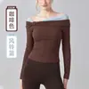 Impresionante camiseta de manga larga con hombros descubiertos y lazo estilo Hepburn para mujer, nuevo top ajustado para otoño 2026 para mujer