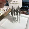 Pendientes de Borla de Espiga de Trigo Metálica de Aguja Plateada, Pendientes de Diseño de Moda de Nicho, Pendientes Elegantes de Lujo Ligero de Gama Alta