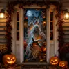 Sala de Estar Quarto Parede de Fundo Halloween Atmosfera Roxa Adesivo de Porta Impermeável à Prova de Óleo Hall de Entrada Adesivo Decorativo Em Estoque