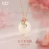 Collar con Hebilla de Paz de Flor de Magnolia de Plata de Ley 925 para Mujer, Chapado en Plata Pura con Oro de 14K, Colgante de Flor Estilo Chino Nuevo Vintage Venta al por Mayor