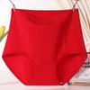 3264 Roupa Íntima Vermelha Benmingnian Algodão Puro Cintura Alta Shorts de Algodão para Mulheres de Meia-Idade Mãe Tamanho Plus para Meia-Idade e Idosos
