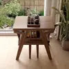 Juego de Mesa Pequeña de Madera Maciza para Balcón con Sillas para Uso Doméstico, Adecuado para Apartamentos Pequeños, Mesa y Sillas de Ocio para Balcón, Mesa y Sillas Multifuncionales para Balcón