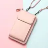 Bolsa Nueva de Teléfono Móvil para Mujer de Verano 2024 Color Sólido Multifuncional Cierre de Cremallera y Broche Mini Bolso Cruzado Billetera Bolsa Todo en Uno