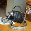 Bolsa Transversal de Ombro Casual Mochila Nova Estilo Verão Couro de Ovelha Preto Original Feita à Mão College Retrô Simples Transfronteiriça