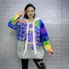 Suéter con capucha de punto de visón estilo perezoso, manga larga, holgado, adelgazante, versátil, básico, para mujer, top estampado de otoño e invierno para madre