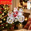 Adornos planos acrílicos 2D de Santa Claus y muñeco de nieve más vendidos transfronterizos, adornos colgantes decorativos con temática navideña