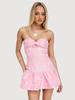 Vestido Transfronterizo Europeo y Americano Amazon para Mujer con Lazo Sexy Espalda Descubierta para Mujer Ins Elegante Falda Corta