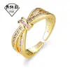 Versão Coreana do Anel de Abertura Dupla Cruzado de Influenciador Digital Feminino Simples Design de Nicho Sentido de Personalidade Anel Acessórios de Moda Atacado