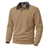 Sudadera POLO casual de moda para hombre, con forro polar pesado, estilo Costa Oeste, bloques de color, botones, cuello camisero, para otoño e invierno, de Amazon Europa y América