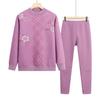 Conjunto de Ropa Interior Térmica para Madres de Mediana Edad y Mayores, Capa Base Otoño e Invierno, Forro Polar, Tallas Grandes para Mujer, Ropa Interior Engrosada, Cuello Semi-Alto
