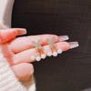 Nuevos pendientes de perlas de lujo ligero de moda 2022 para mujer, diseño de nicho, rojo de moda en línea, pendientes de mariposa de dos piezas para mujer
