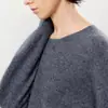 Ropa Interior de Punto Mixta de Lana de Oveja y Cachemir para Mujer Nuevo Diseño de Cuello Redondo Hombros Descubiertos Ropa de Punto Cálida y a Prueba de Frío para Mujer