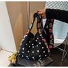 Bolso de Hombro Cruzado Tote Personalizado Tejido con Flores y Perlas Estilo Nuevo 2026 para Mujer Elegante y de Moda