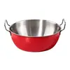 Tazón para fideos instantáneos de acero inoxidable con doble asa y borde enrollado, diseño de una sola pieza, asa anti-quemaduras, tazón de sopa y tazón de arroz multiusos calentable