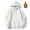 Sudadera con capucha gruesa de alta calidad de forro polar 420g con hombros ligeramente caídos, sudadera con capucha lisa de forro polar zorro plateado, sudadera con capucha lisa blanca