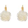 Nuevos aretes únicos de este año aretes de flor blanca francesa estilo Hepburn aretes de camelia de té de alta gama retro