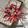 Grande Prendedor de Cabelo Bianhua Feminino Atmosfera Simulação Flor Vermelha Adorno de Cabeça Clipe Lateral Férias na Praia Acessórios de Cabelo para Foto