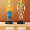 Micrófono de Danza Musical Trofeo de Cristal Ballet de Baile Discurso del Anfitrión Premios de Competición de Piano