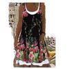 Estación independiente 2021 verano nuevo vestido largo sin mangas con estampado floral de posicionamiento, falso dos piezas, ropa para mujer