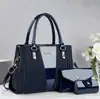 Conjunto de tres piezas de alta gama para comercio exterior, elegante y texturizado, con colores contrastantes y bolso de mano con estampado de letras, nuevo y exquisito bolso de hombro para mujer
