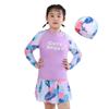 Maiô Feminino de Manga Curta, Tamanho Grande, Plus Size, Duas Peças, Maiô Infantil Médio e Grande, Roupa de Banho Infantil, Secagem Rápida