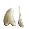 Conjunto de Caixa de Presente de Placa Gua Sha de Chifre de Búfalo Branco Natural, Placa de Raspagem Facial, Bastão de Massagem Muscular, Bastão de Beleza, Adequado para Rosto e Olhos