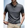Camisa Polo de Color Sólido de Alta Gama Japonesa Verano Casual Cuello de Solapa Transpirable Camiseta Superior Diaria para Hombre