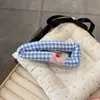Grampo de Cabelo Xadrez Cereja Fofo Novo Estilo Franja Quebrada Lateral de Menina Rosto Fofo Grande BB Grampo
