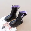 Botas Largas de Niña Estilo Nuevo 2026 Botas de Princesa Forradas de Felpa Color Block de Moda Versátiles Suela Suave Botas de Niño Estilo Martin