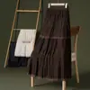Falda de pastel plisada con ribete de encaje hecha a medida para mujer, dobladillo amplio, nuevo estilo de otoño, de cintura alta, corte A, adecuada para cuerpo tipo pera, que cubre la cadera