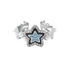 Anel de estrela da sorte com gota de óleo pérola abertura ajustável estilo ins design de nicho alta moda versátil personalidade tendência