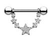 1 producto transfronterizo más vendido estrella de cinco puntas incrustada de diamantes popular europeo y americano joyería para perforaciones anillo de pecho clavo para pezón hoja