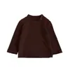 Nueva Camiseta Base de Manga Larga para Niños Primavera y Otoño 2026 Camiseta de Cuello Alto para Bebé Moda Coreana para Bebés Top Transpirable