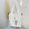 Bolsa Tote de Lona Estilo Harajuku Estilo Coreano Gran Capacidad Bolsa para Tutorías de Estudiante Estilo Mori Estilo Fresco Bolsa de Hombro Cruzada para Mujer